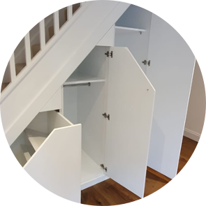 tlm carpentry bushey hertfordshire under stairs storage